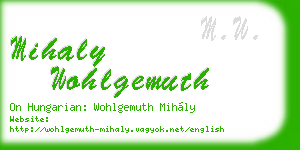 mihaly wohlgemuth business card
