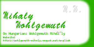 mihaly wohlgemuth business card